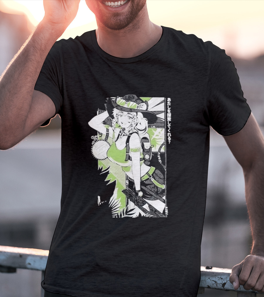 Wild Gamersupps Anime Waifu Adventure Green Aesthetic T-Shirt