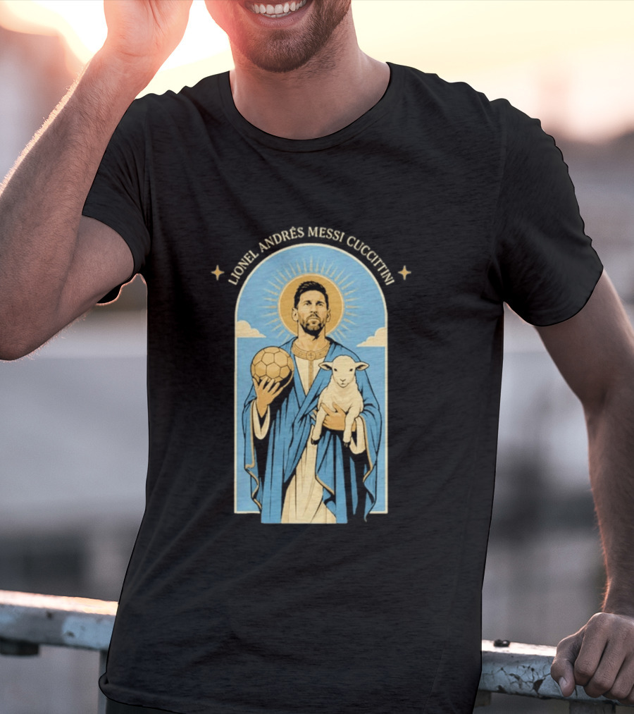 In GOAT We Trust Lionel Andrés Messi Cuccittini Golden Ball Lamb T-Shirt