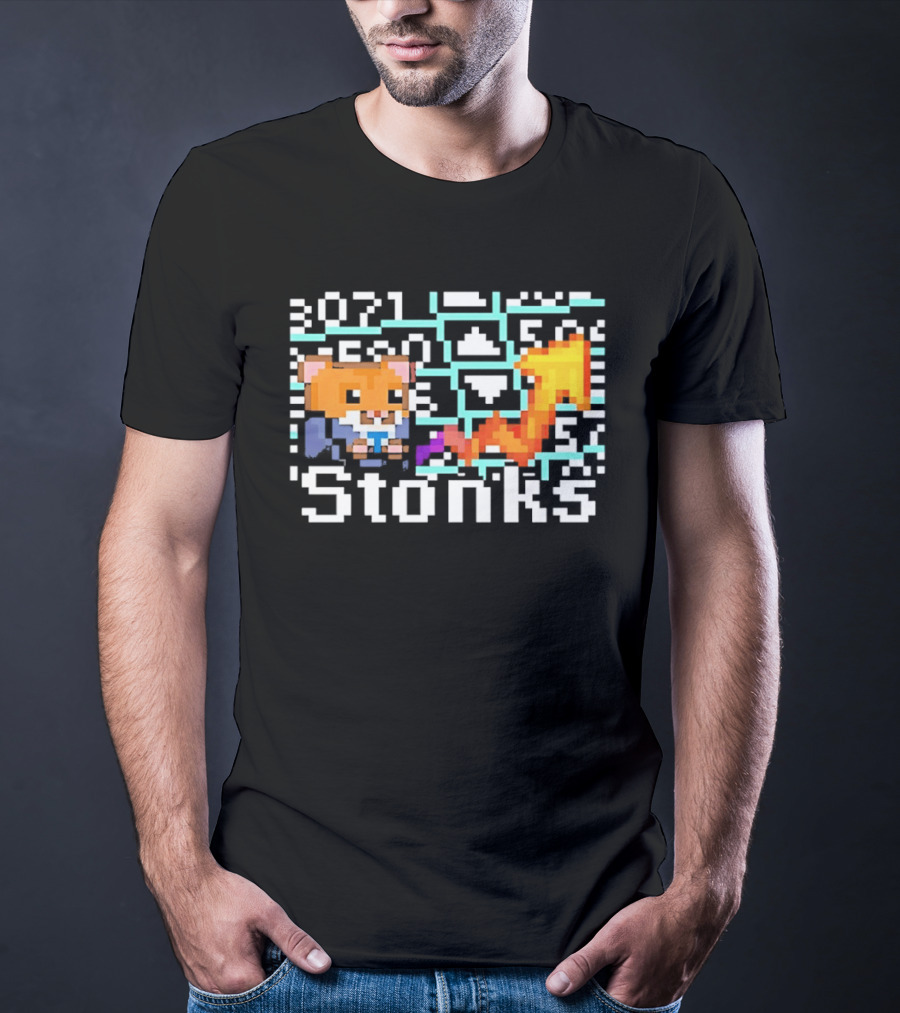 Pixel Hamster Stonks Meme Stock Trading 3071 T-Shirt