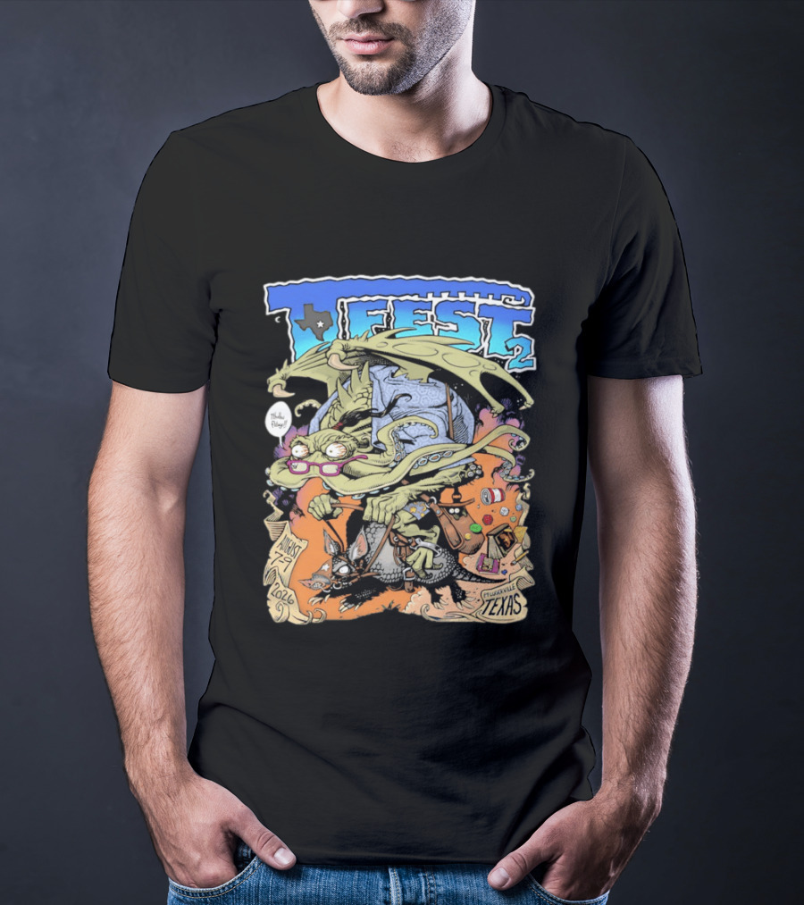 T Fest 2 Cthulhu Armadillo August 29 2026 Pflugerville Texas T-Shirt