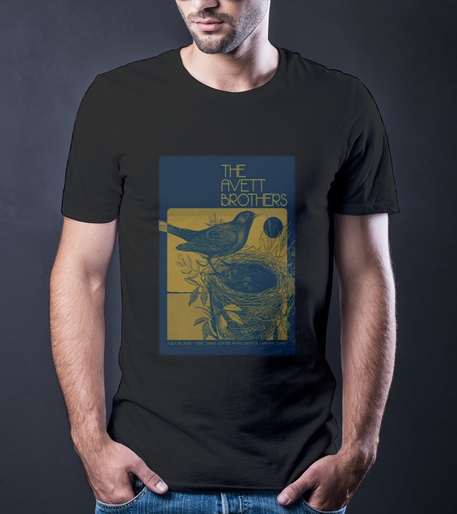 The Avett Brothers July 18 2026 Ford Idaho Center Amphitheater Nampa ID Bird And Nest T-Shirt