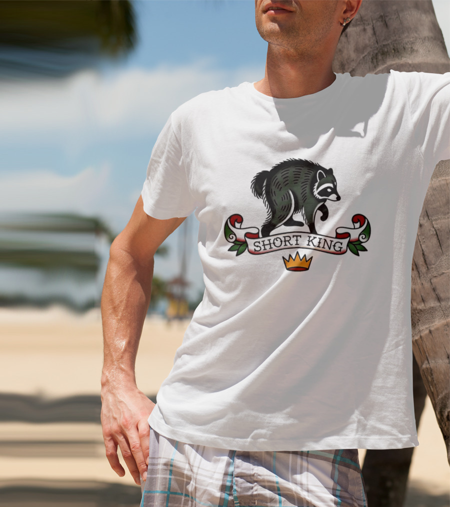 Short King Raccoon Traditional Tattoo T-Shirt