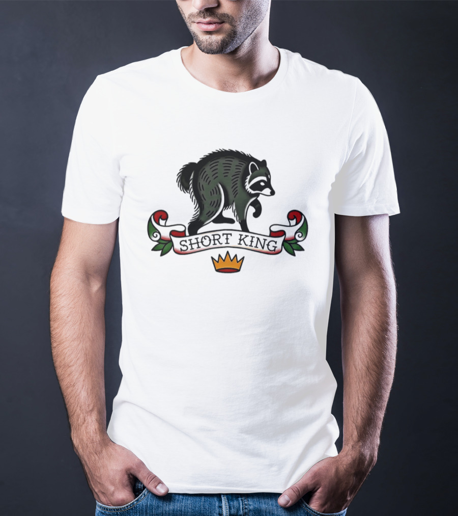 Short King Raccoon Traditional Tattoo T-Shirt