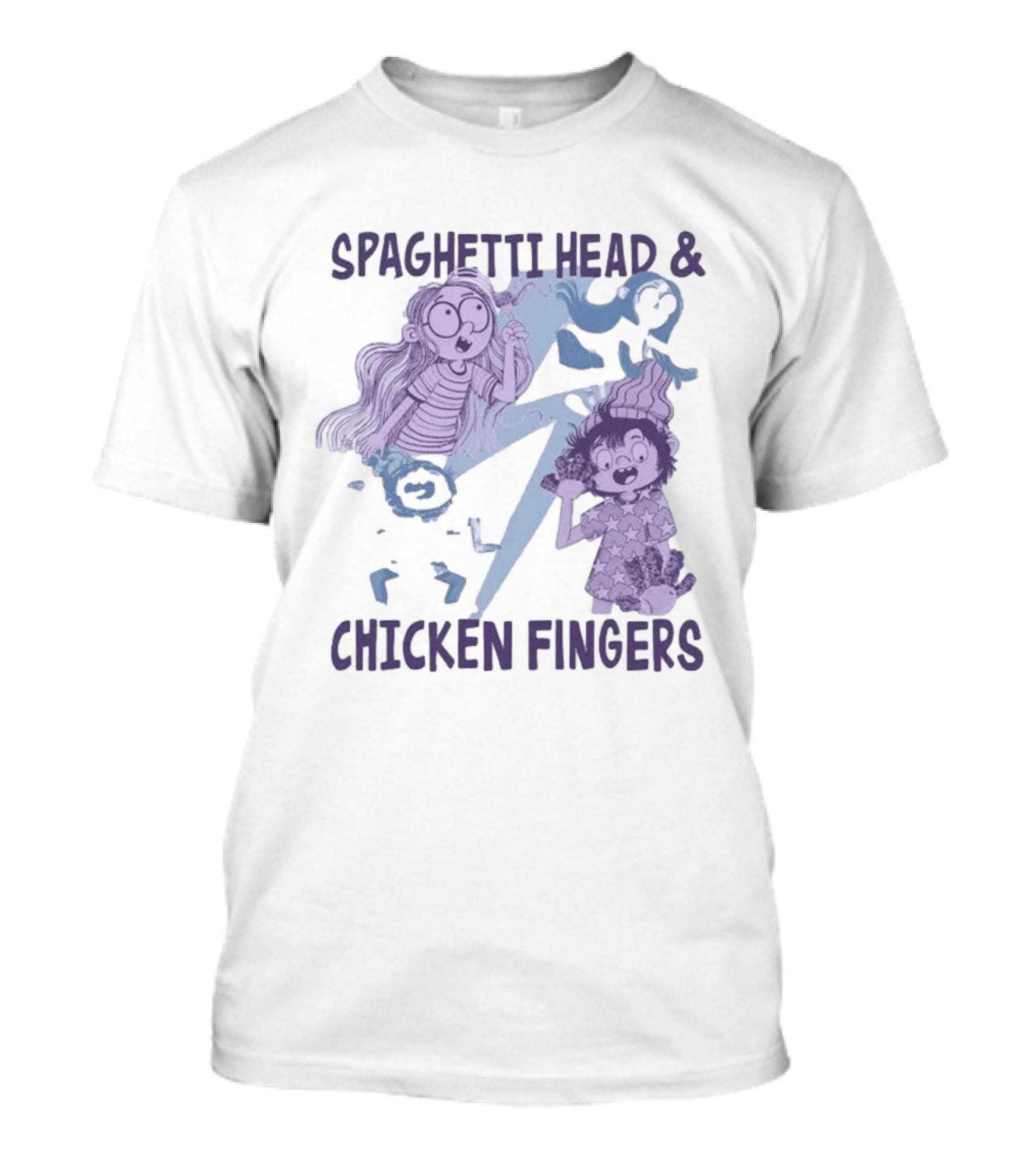 Spaghetti Head And Chicken Fingers Fun Cartoon Characters Adventure T-Shirt