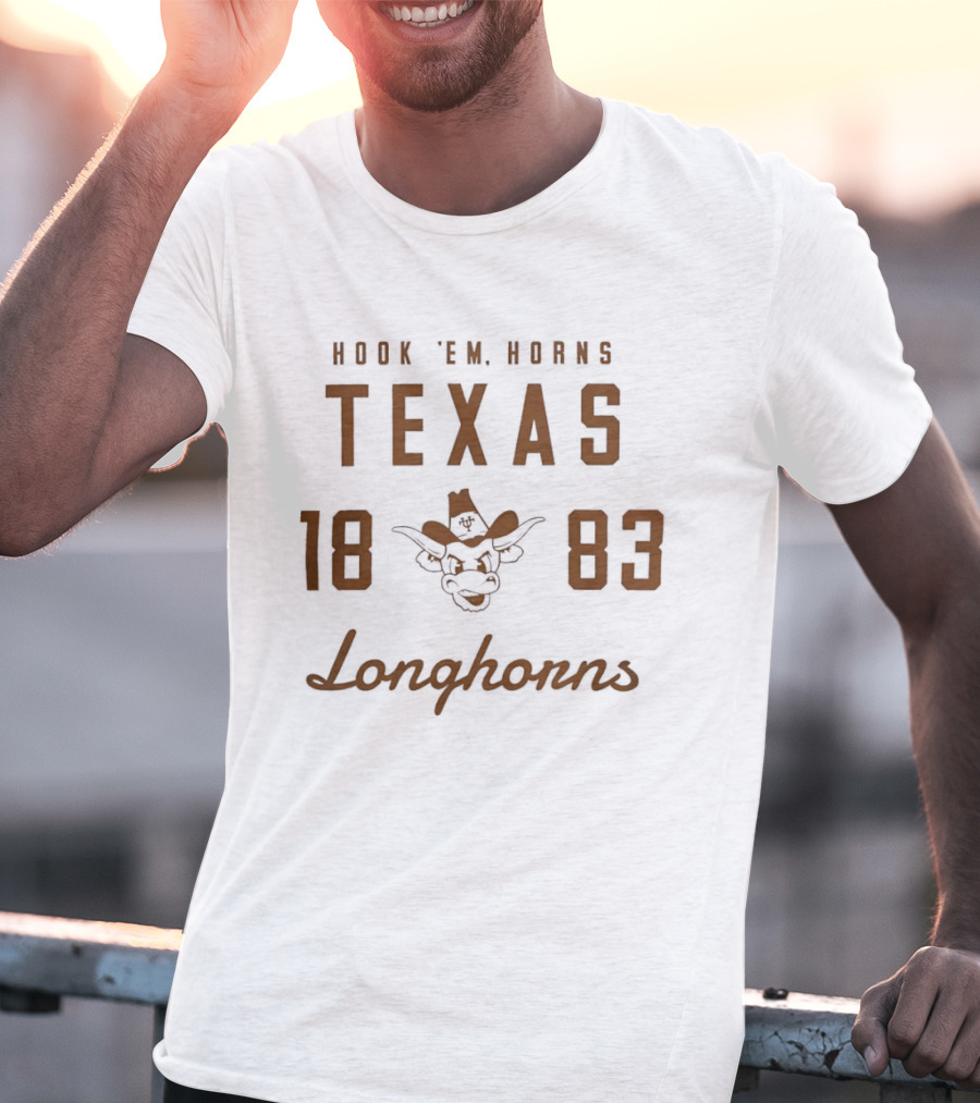 Hook 'em Horns Texas Longhorns 1883 College Football T-Shirt