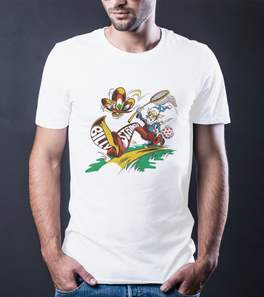 Billy Strings Wizard Catching Butterfly Cartoon Psychedelic T-Shirt