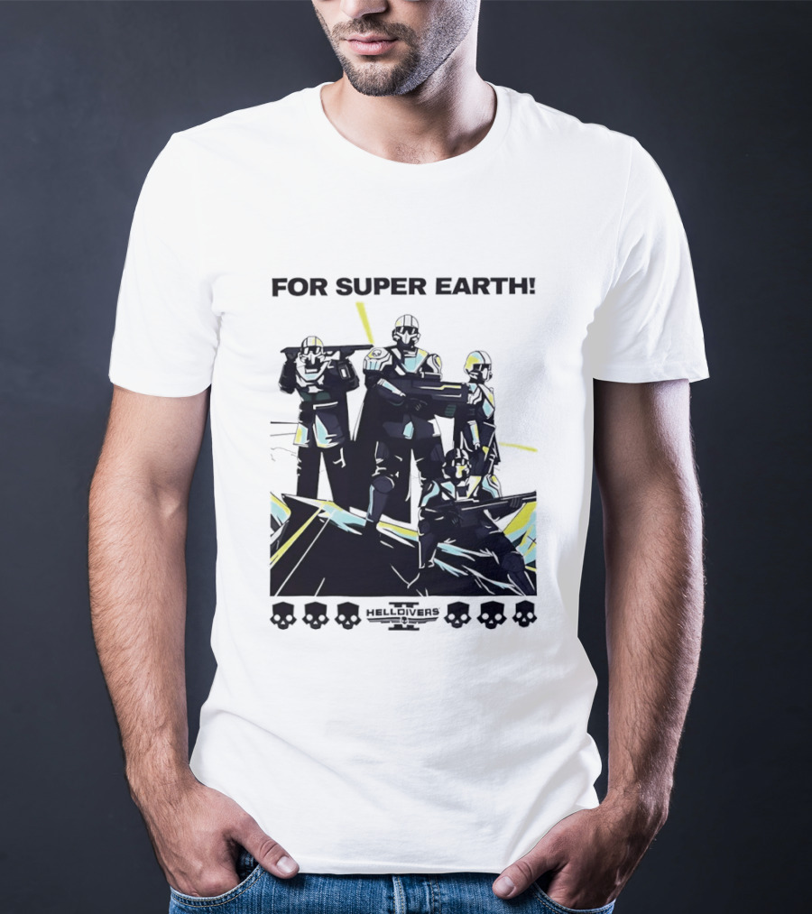 Helldivers II For Super Earth Video Game Soldiers T-Shirt
