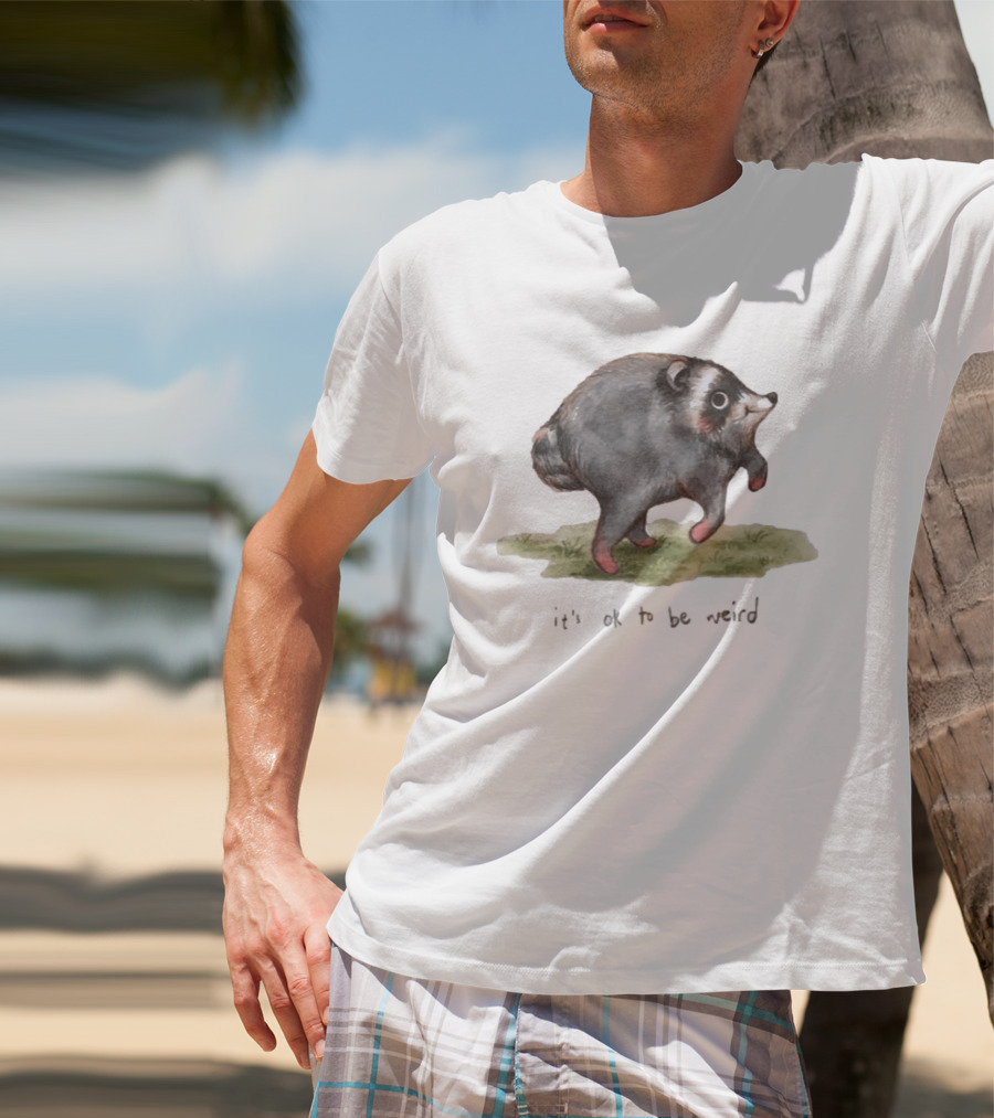 Jimothy It's Okay To Be Weird Walking Badger Creature T-Shirt