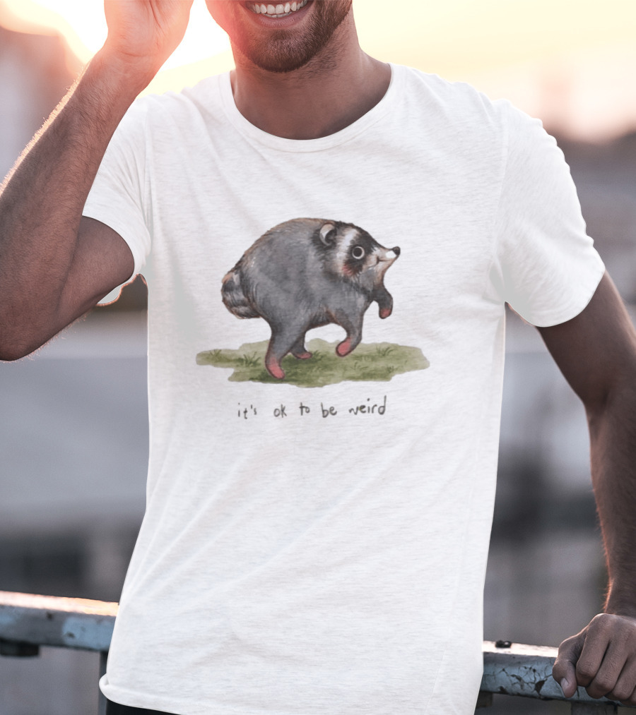 Jimothy It's Okay To Be Weird Walking Badger Creature T-Shirt