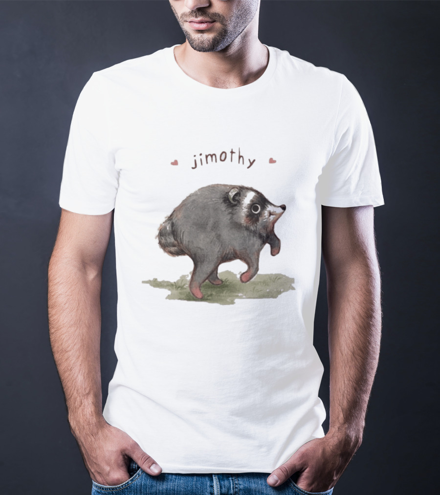 Jimothy Raccoon Cute Nature Illustration Seattle T-Shirt