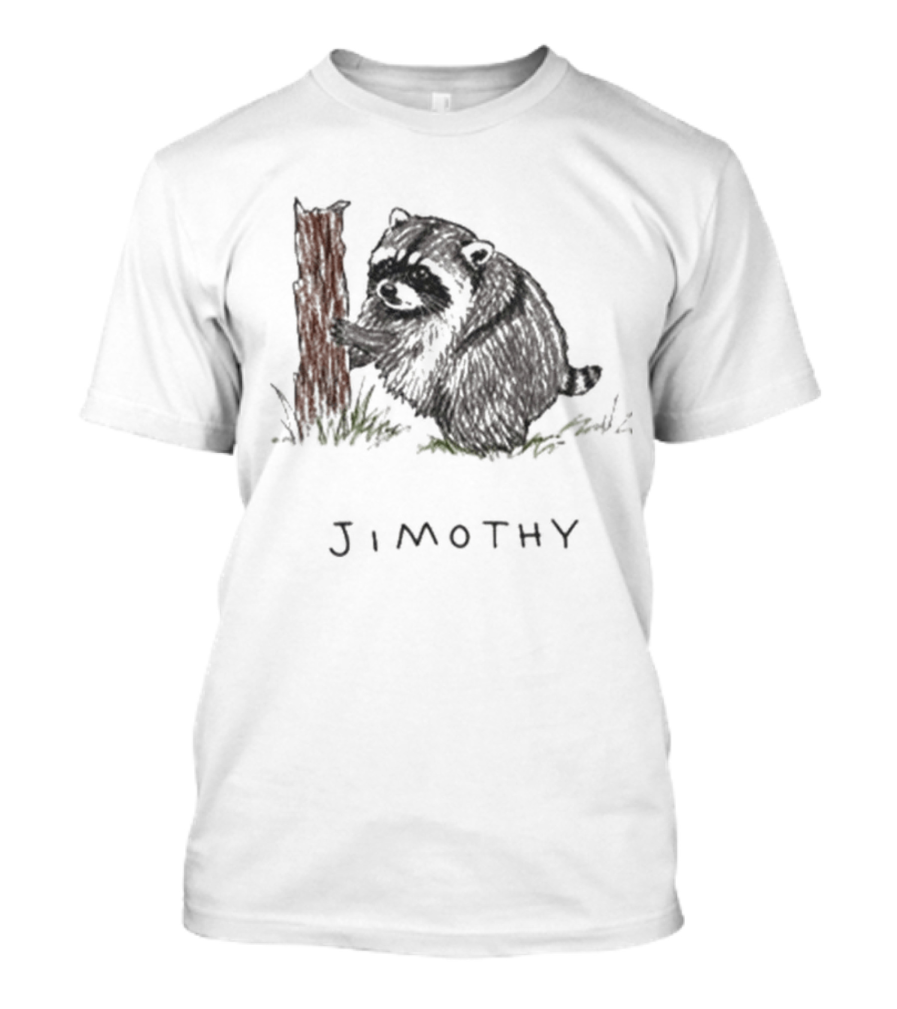 Jimothy Raccoon Sketch By Tree T-Shirt