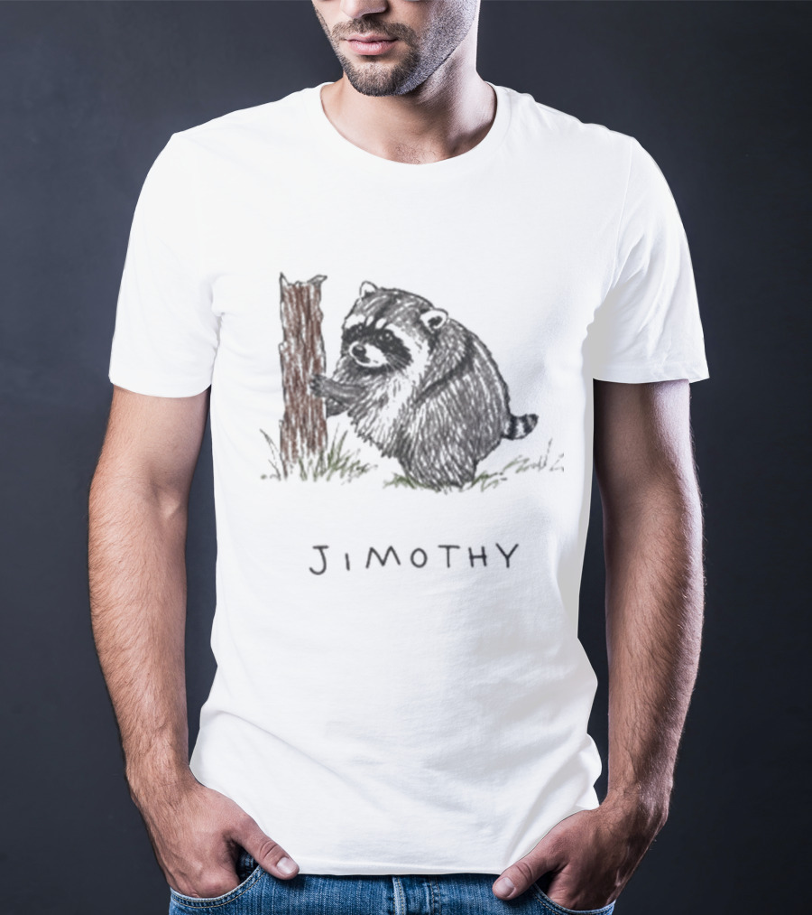 Jimothy Raccoon Sketch By Tree T-Shirt