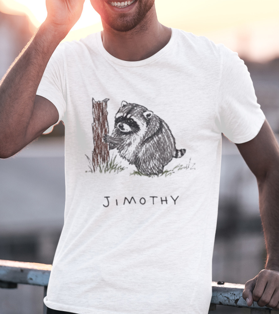 Jimothy Raccoon Sketch By Tree T-Shirt