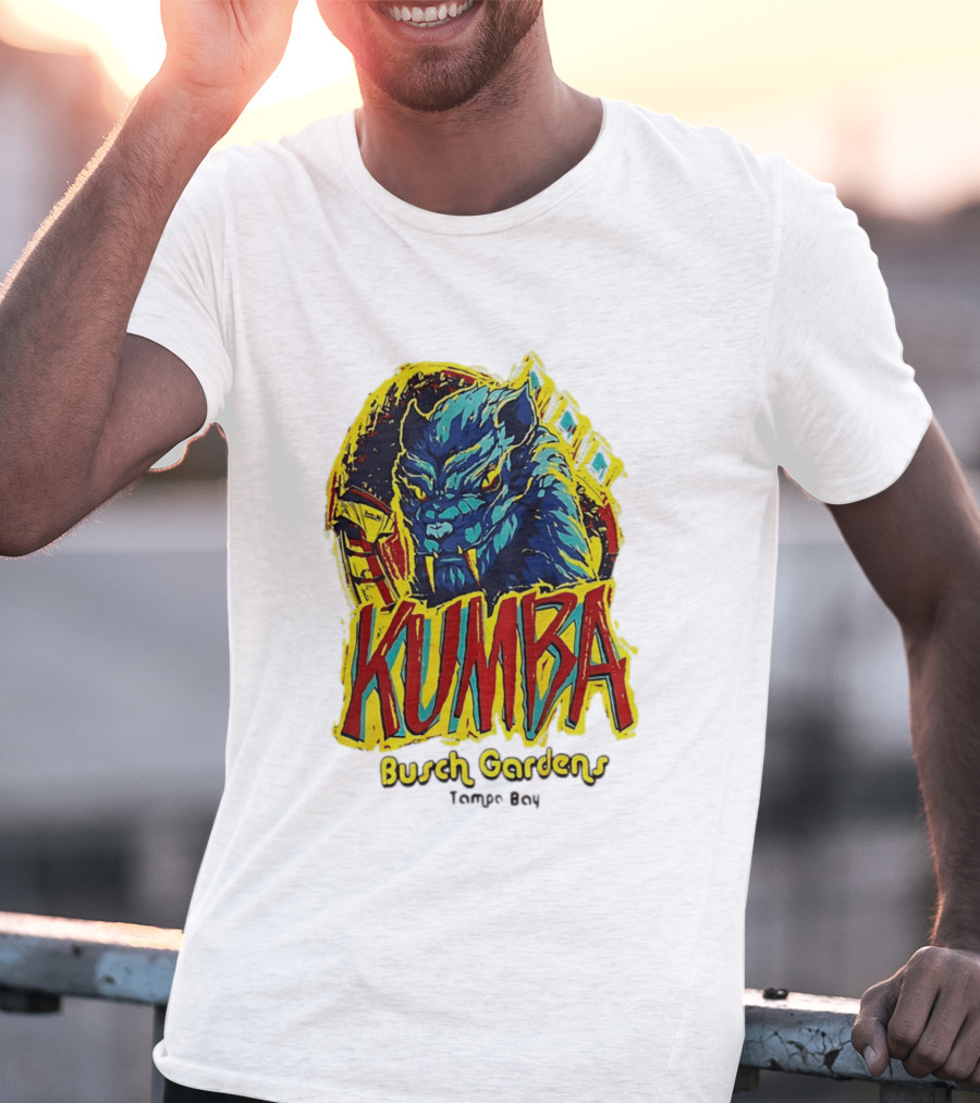 Kumba Busch Gardens Tampa Bay Roller Design With Fierce Beast T-Shirt