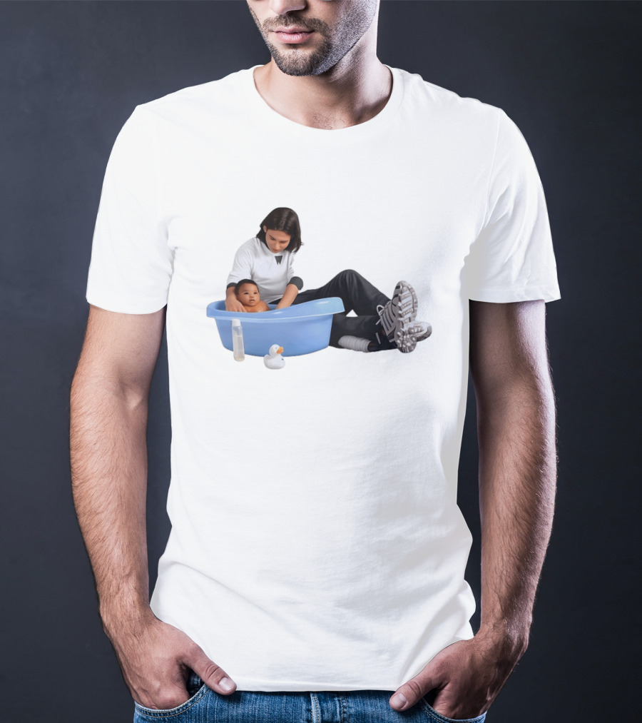 Parent Bathing Baby Blue Tub Care Essentials T-Shirt