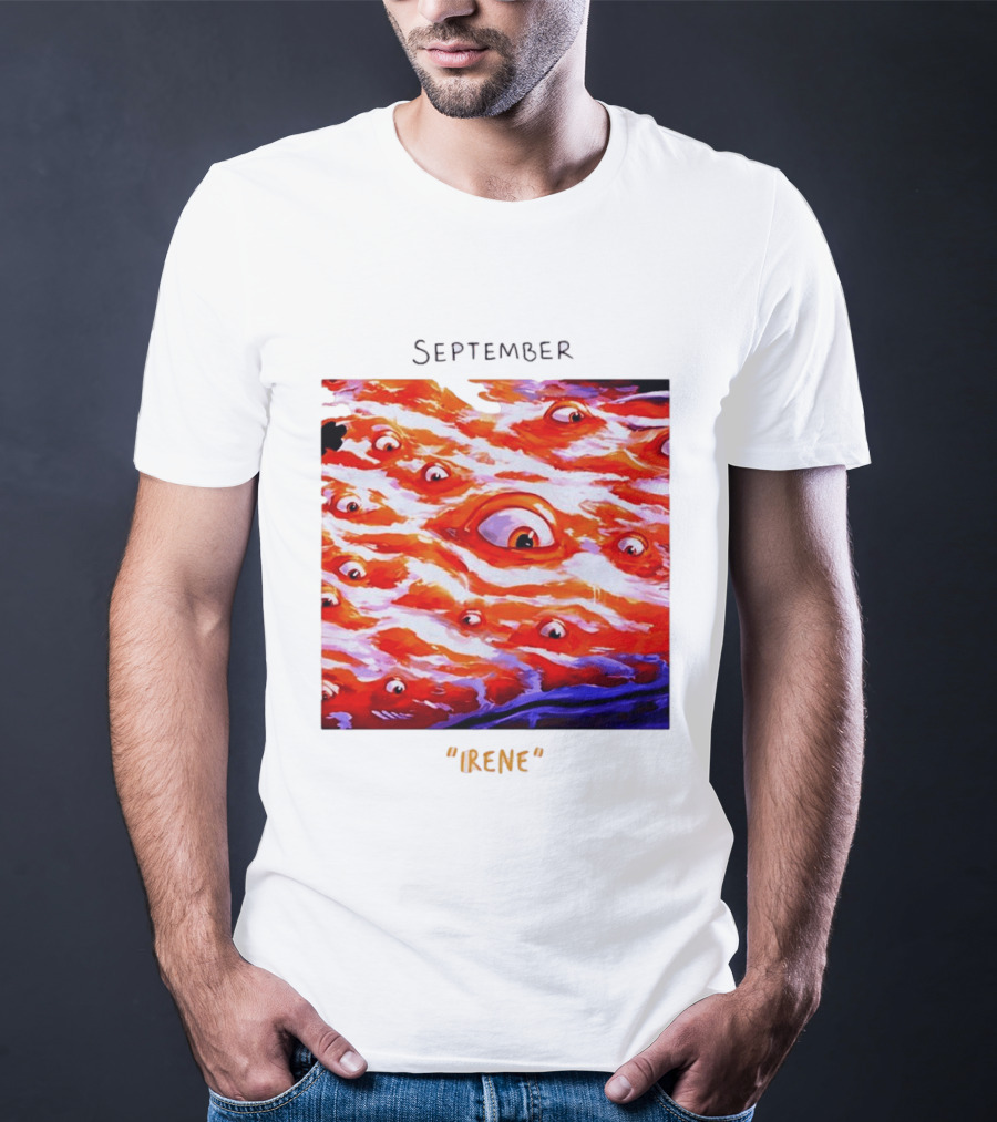 September Irene Surreal Eye Red Waves With Multiple Eyes T-Shirt