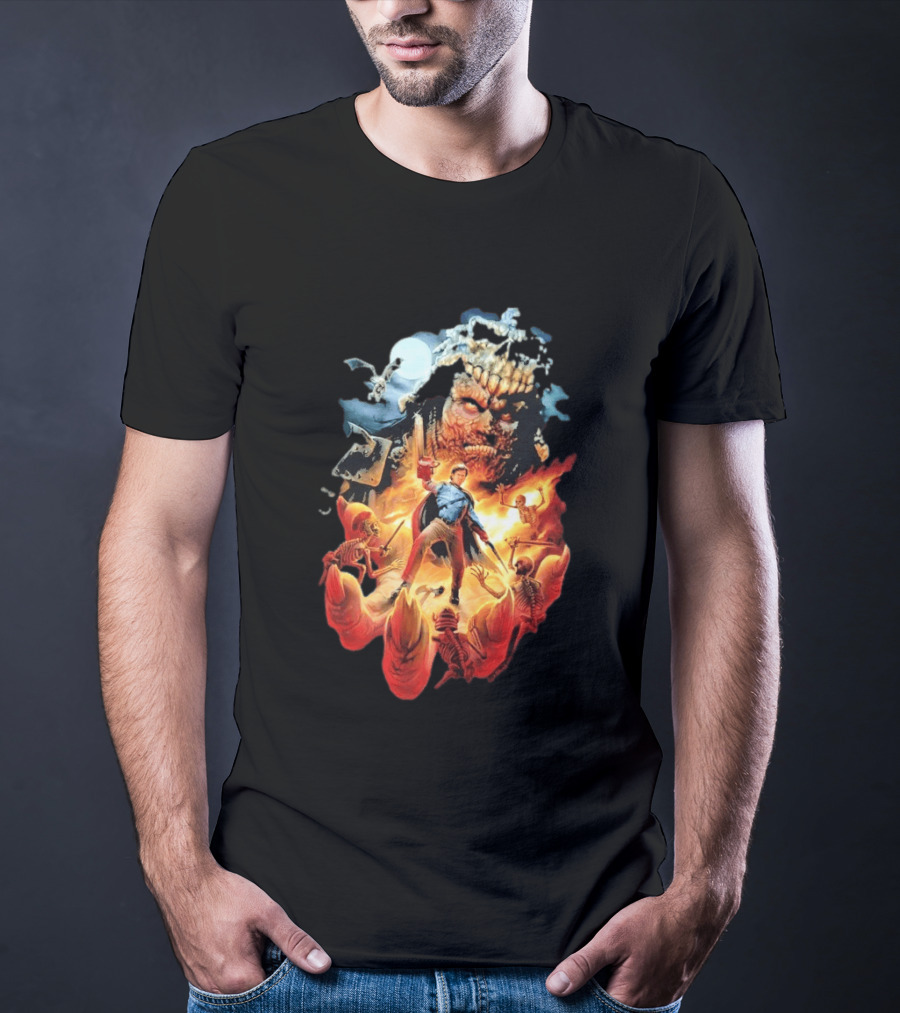 Army Of Darkness Who Wants Some Epic Movie Artwork Battle Scene T-Shirt