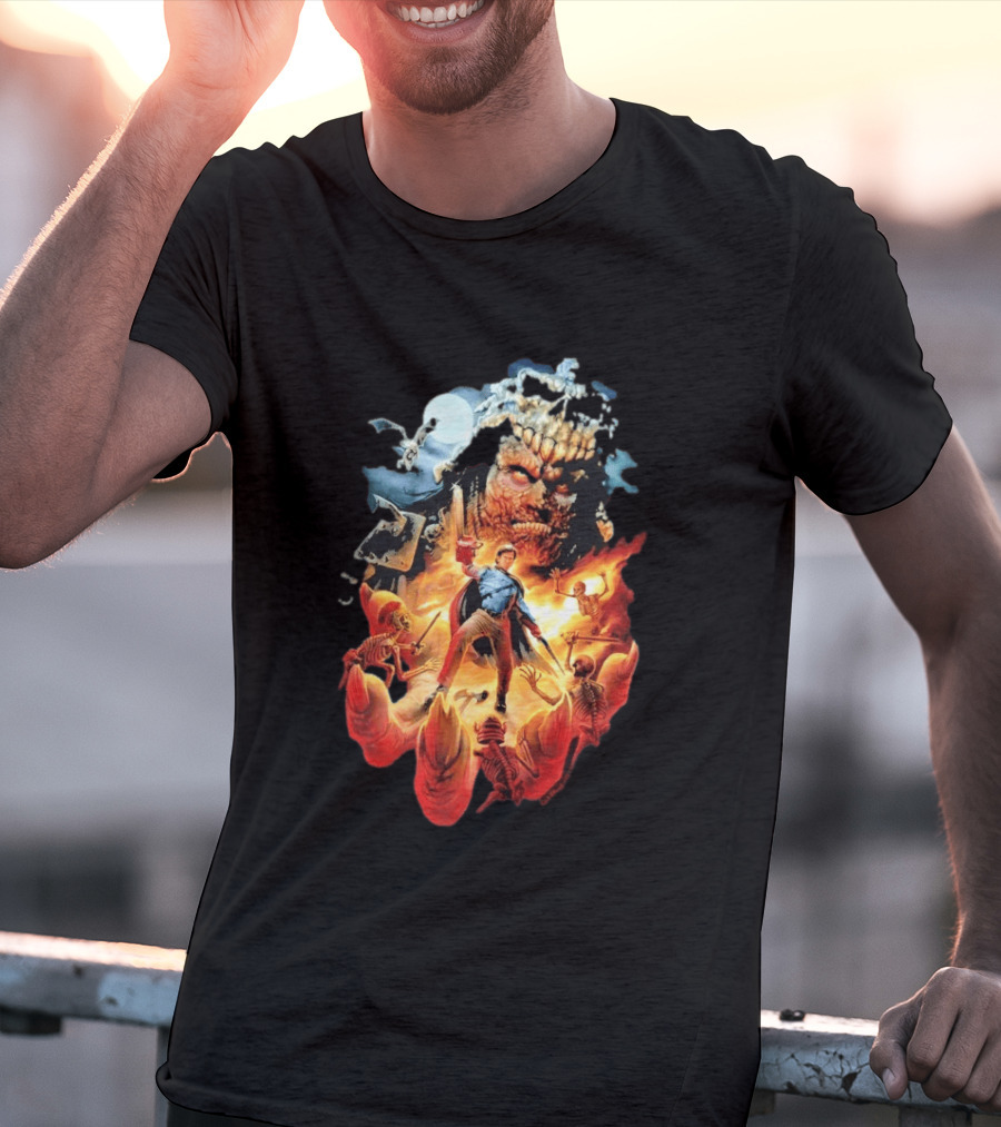 Army Of Darkness Who Wants Some Epic Movie Artwork Battle Scene T-Shirt
