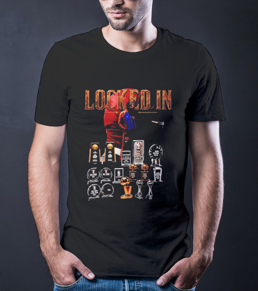 LOCKED IN Jalen Brunson NBA Rookie Of The Year Trophies Awards T-Shirt