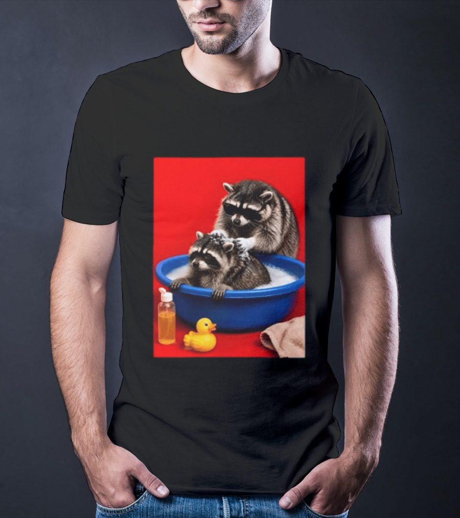 Jimothy Raccoon Viral Trash Panda Bubble Bath Glasses T-Shirt