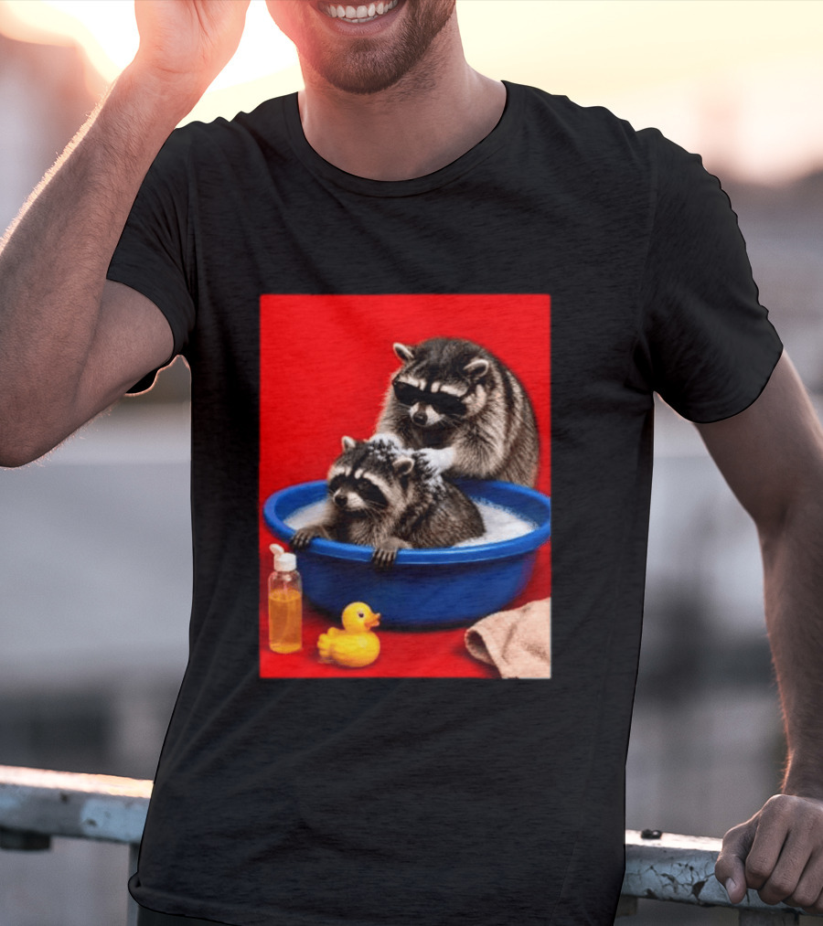 Jimothy Raccoon Viral Trash Panda Bubble Bath Glasses T-Shirt
