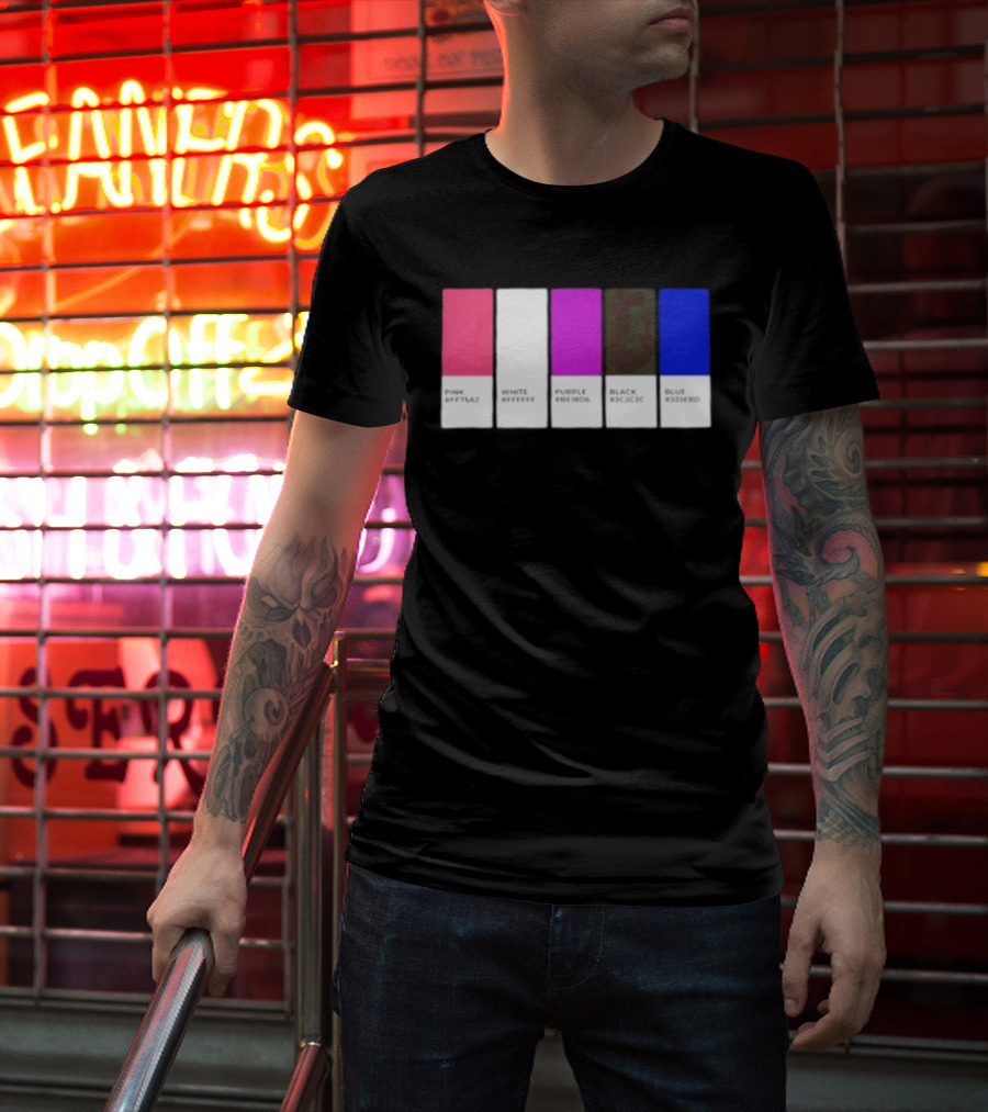 Pink #FF79A2 White #FFFFFF Purple #BE18D6 Black #2C2C2C Blue #3358ED T-Shirt