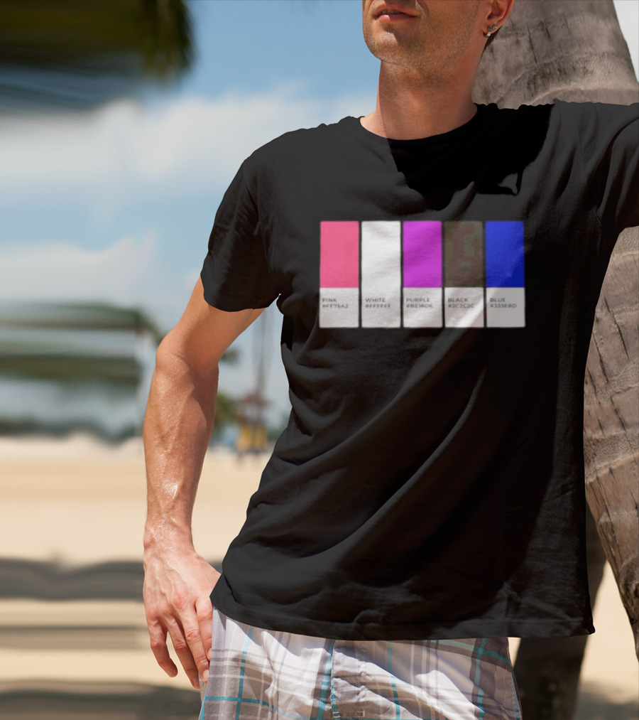 Pink #FF79A2 White #FFFFFF Purple #BE18D6 Black #2C2C2C Blue #3358ED T-Shirt