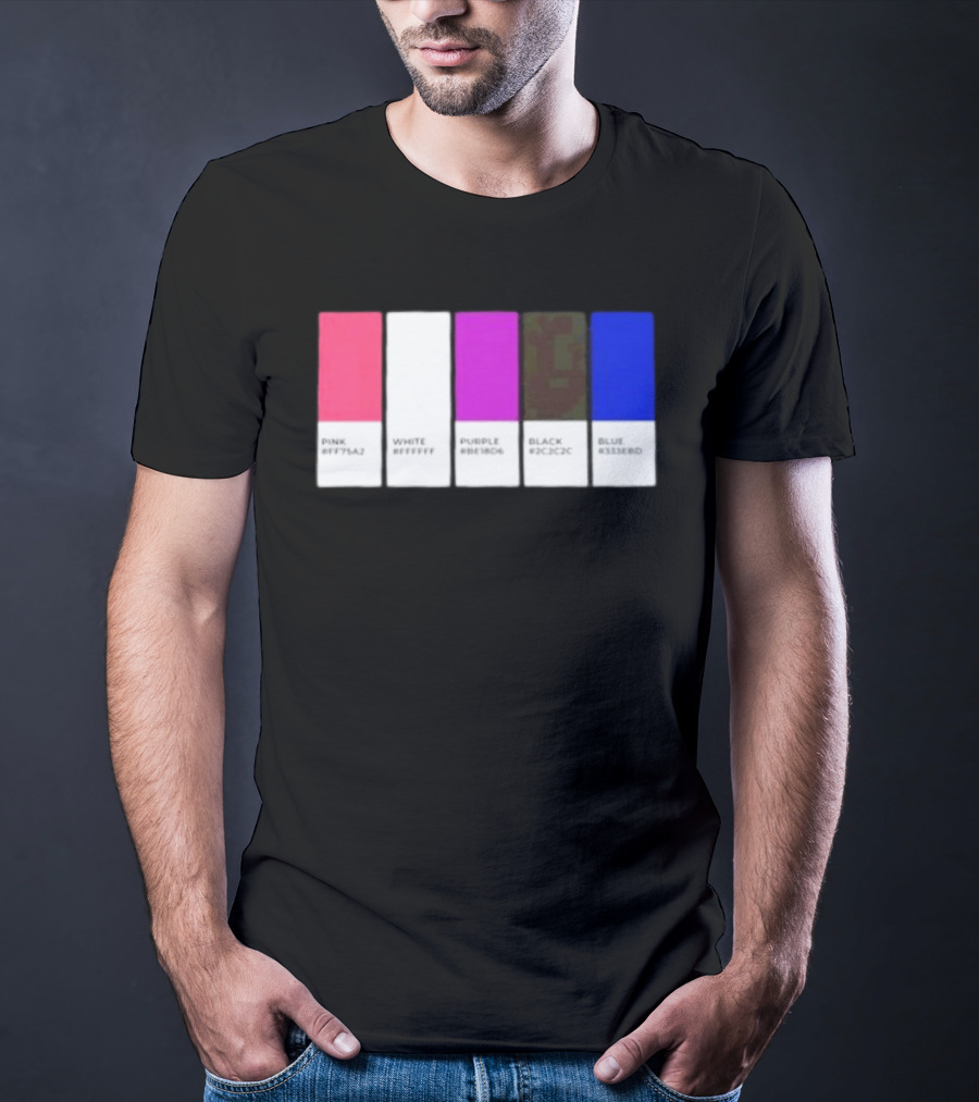 Pink #FF79A2 White #FFFFFF Purple #BE18D6 Black #2C2C2C Blue #3358ED T-Shirt