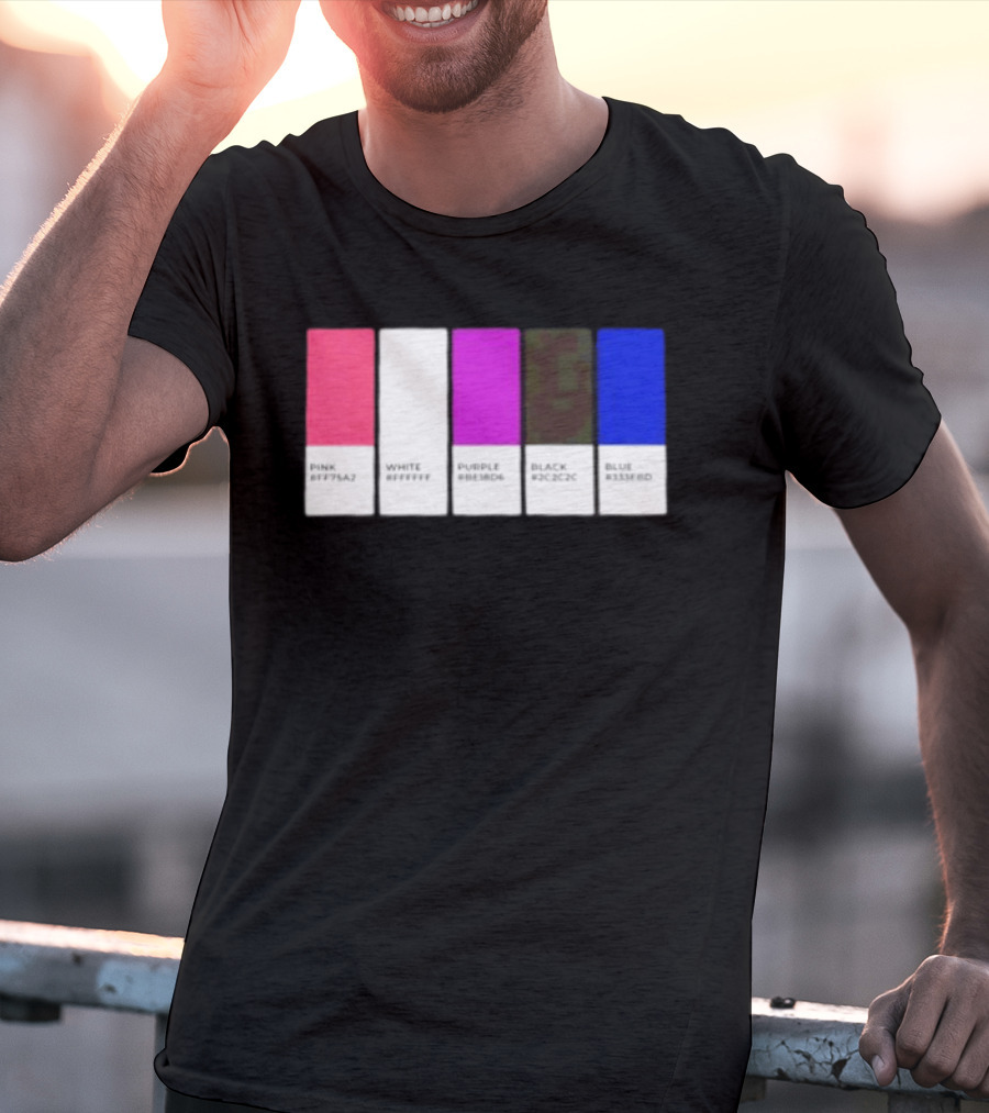 Pink #FF79A2 White #FFFFFF Purple #BE18D6 Black #2C2C2C Blue #3358ED T-Shirt