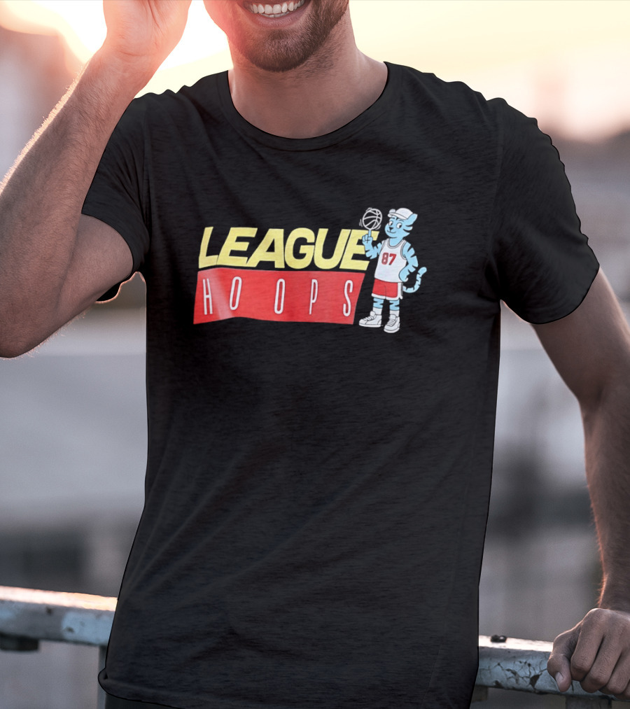League Hoops Tiger 87 Basketball Cartoon T-Shirt