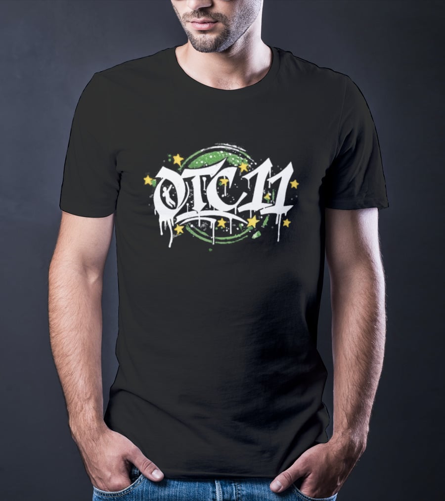 OTC11 Graffiti Urban Drip Stars Green And Yellow T-Shirt