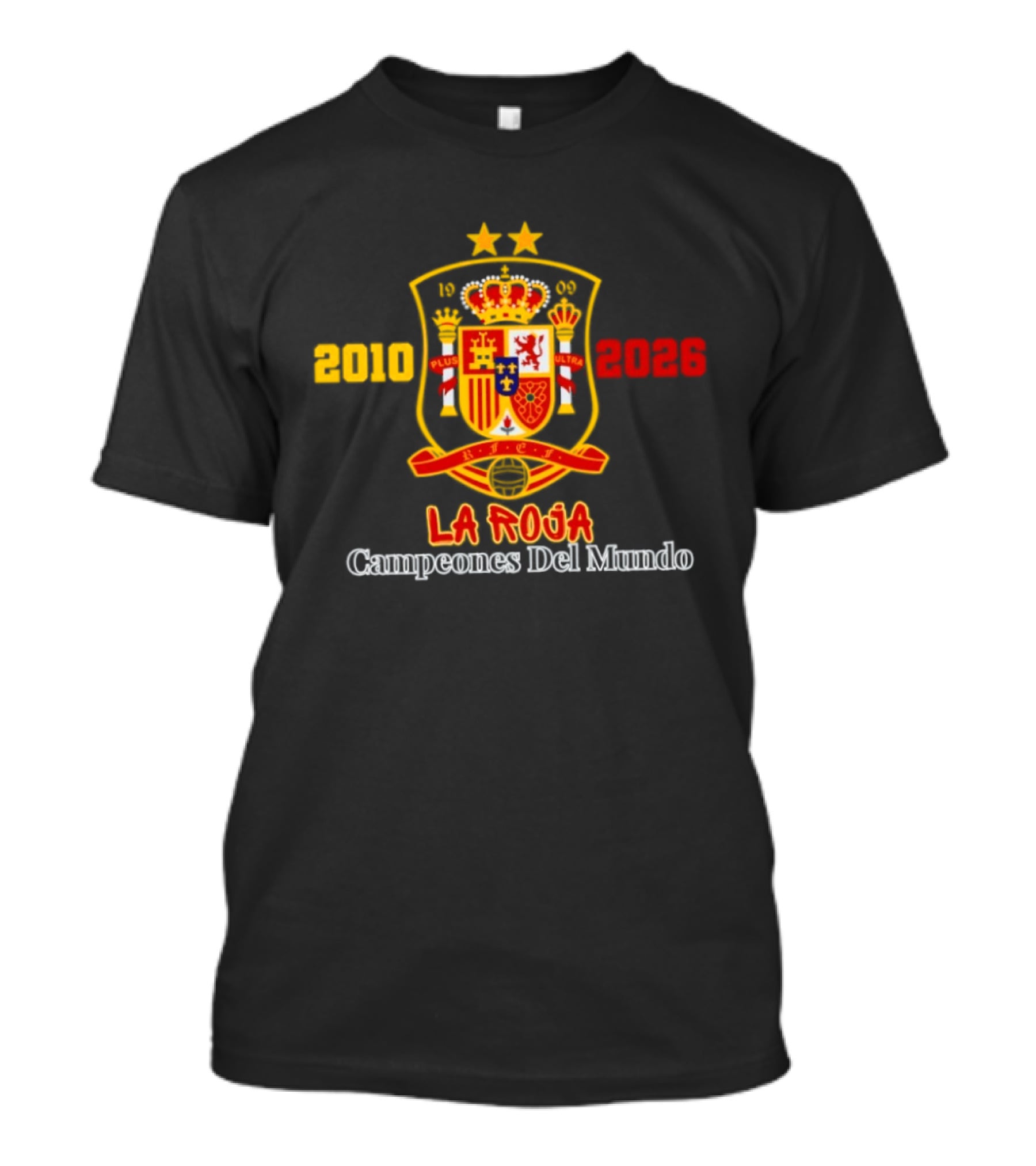 Spain 2010 2026 La Roja Campeones Del Mundo Crest Symbol Celebrating Champions T-Shirt