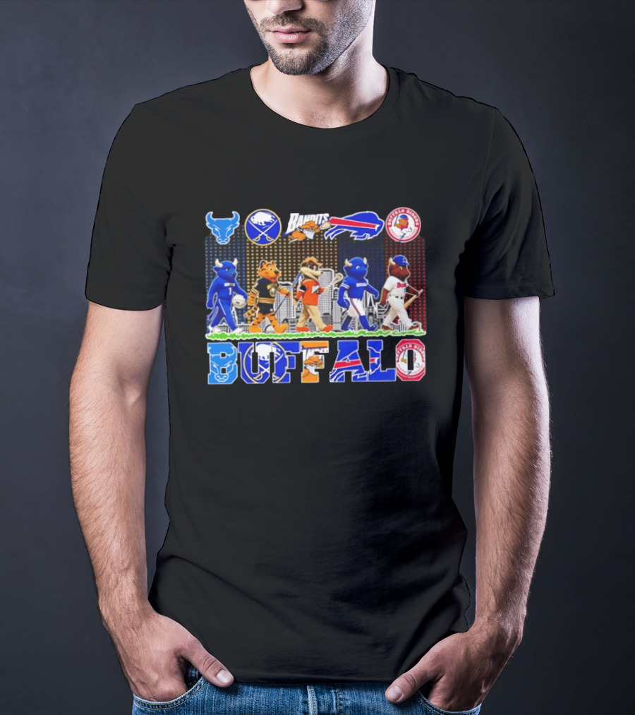 Buffalo Sports Mascots Abbey Road Skyline 2026 T-Shirt