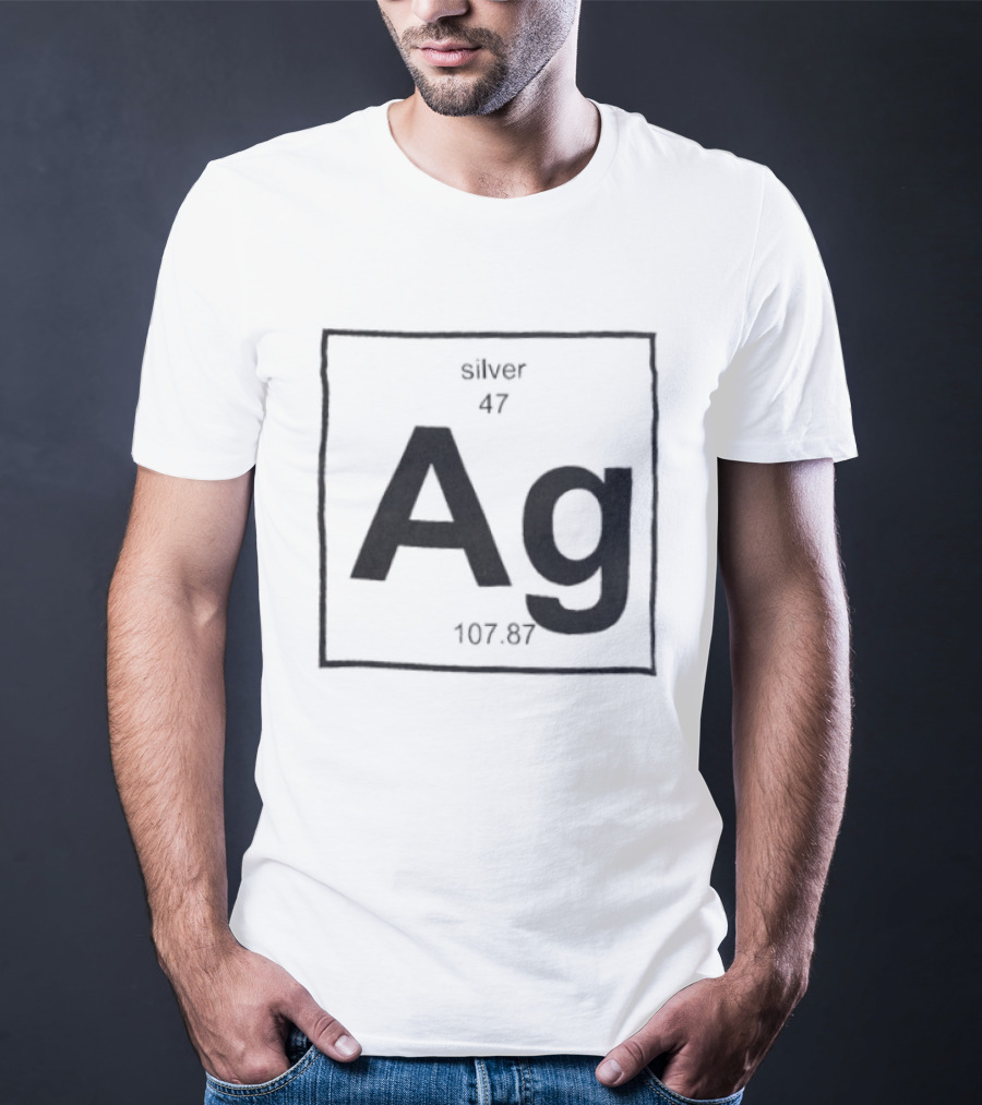 Silver Periodic Table Element Ag 47 Atomic Number 107.87 Chemistry T-Shirt