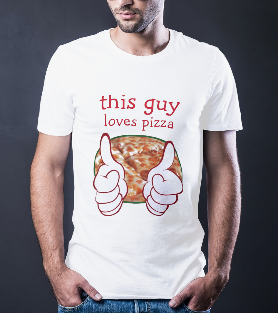 This Guy Loves Pizza Thumbs Up Food T-Shirt