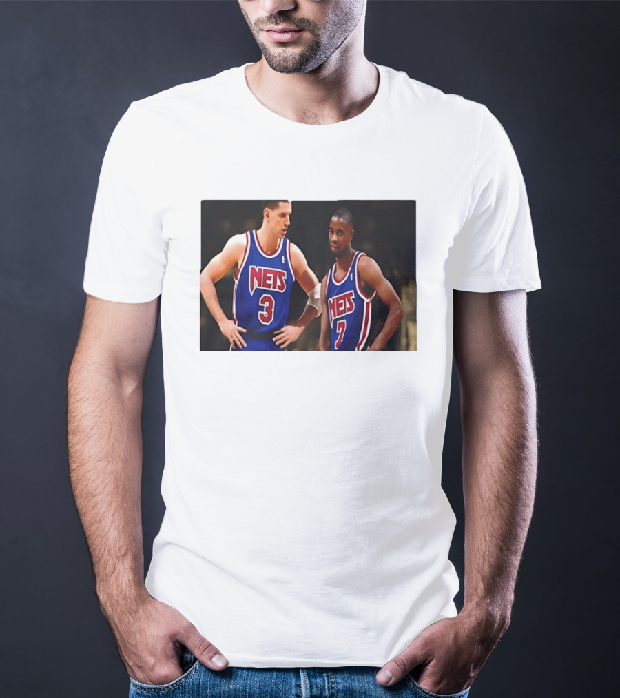 Drazen Petrovic Kenny Anderson New Jersey Nets 3 7 Blue Jerseys T-Shirt