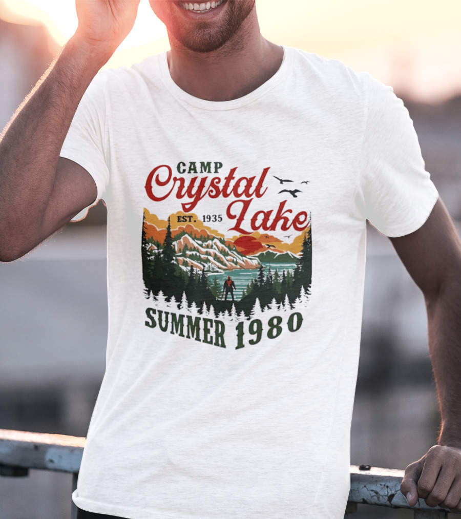 Camp Crystal Lake EST 1935 Summer 1980 Scenic Reflection T-Shirt