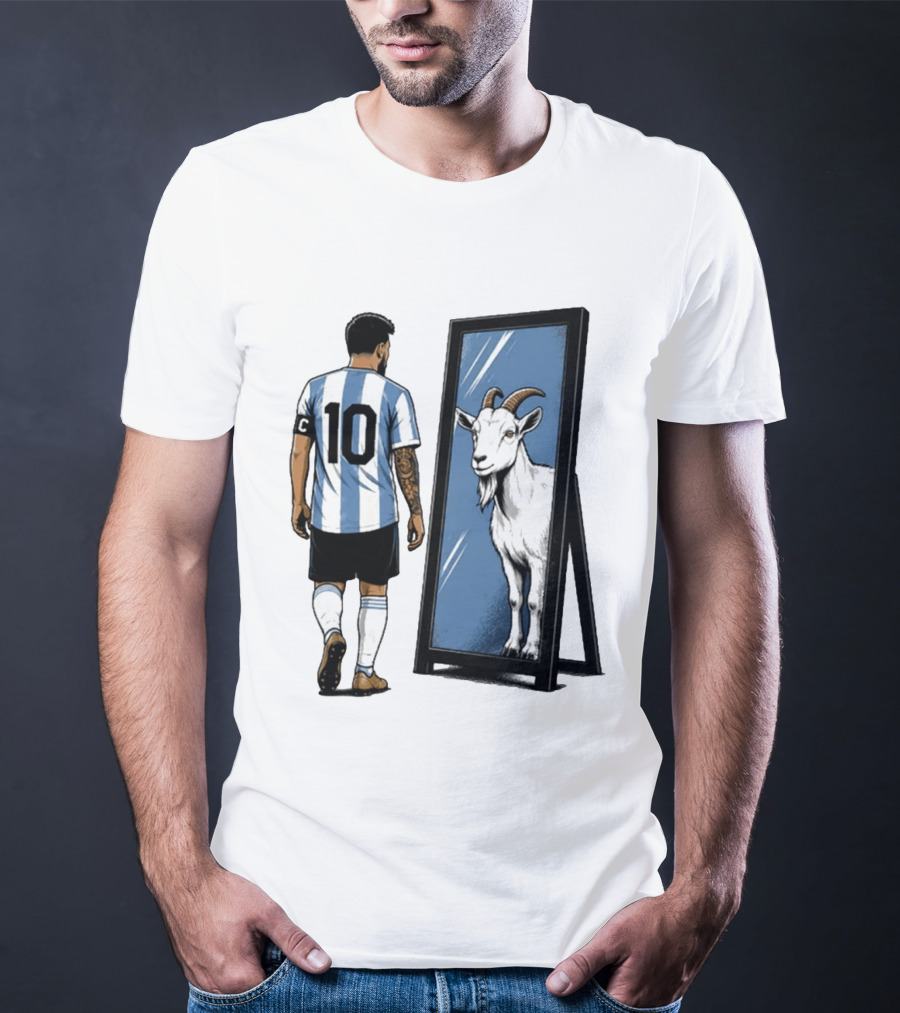 GOAT In The Mirror Argentina 10 Soccer Legend T-Shirt