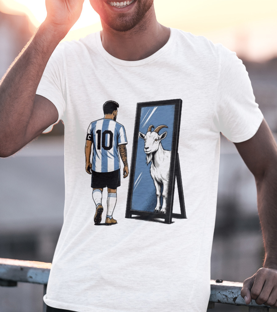 GOAT In The Mirror Argentina 10 Soccer Legend T-Shirt