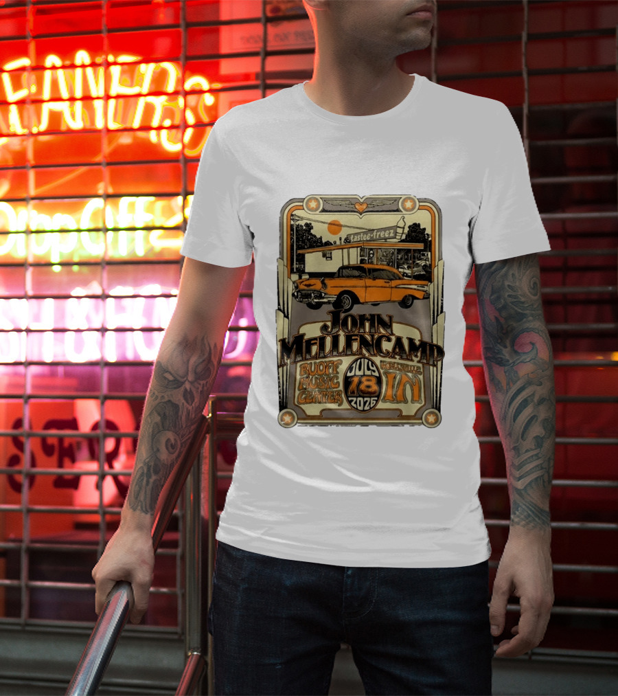 John Mellencamp Tastee Freez Ruoff Music Center Noblesville IN July 18 2026 T-Shirt