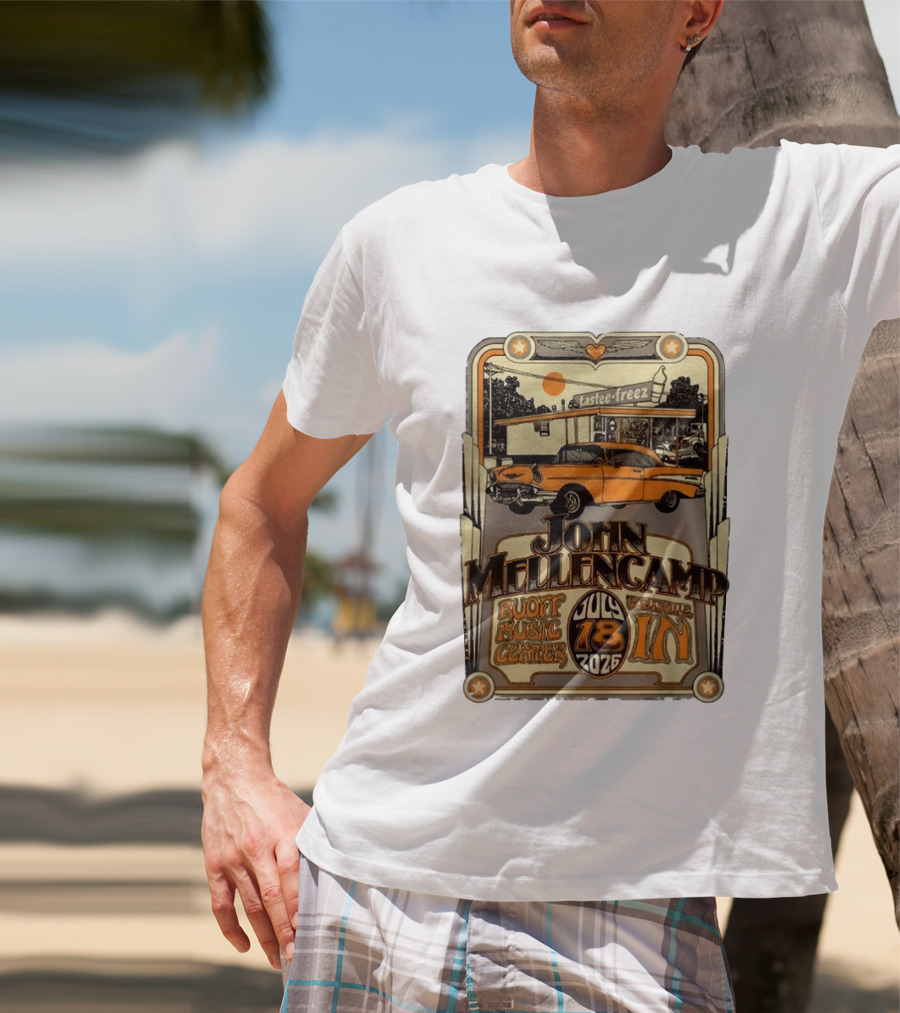 John Mellencamp Tastee Freez Ruoff Music Center Noblesville IN July 18 2026 T-Shirt