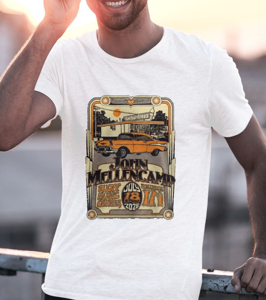 John Mellencamp Tastee Freez Ruoff Music Center Noblesville IN July 18 2026 T-Shirt