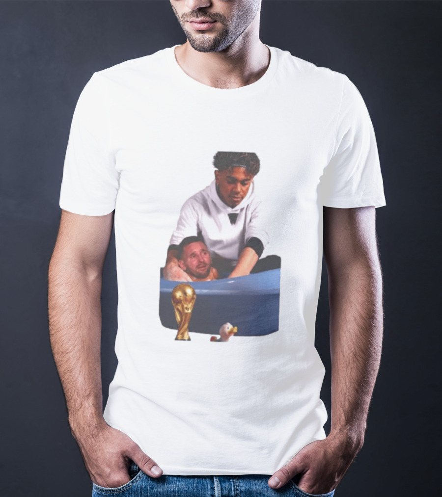 Lamine Yamal Lionel Messi Bathtub Meme World Cup Trophy T-Shirt