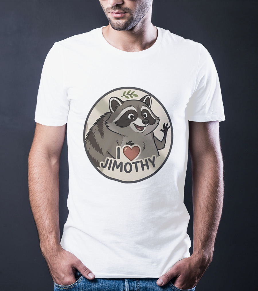 I Love Jimothy Adorable Cartoon Raccoon Enthusiast Favorite T-Shirt