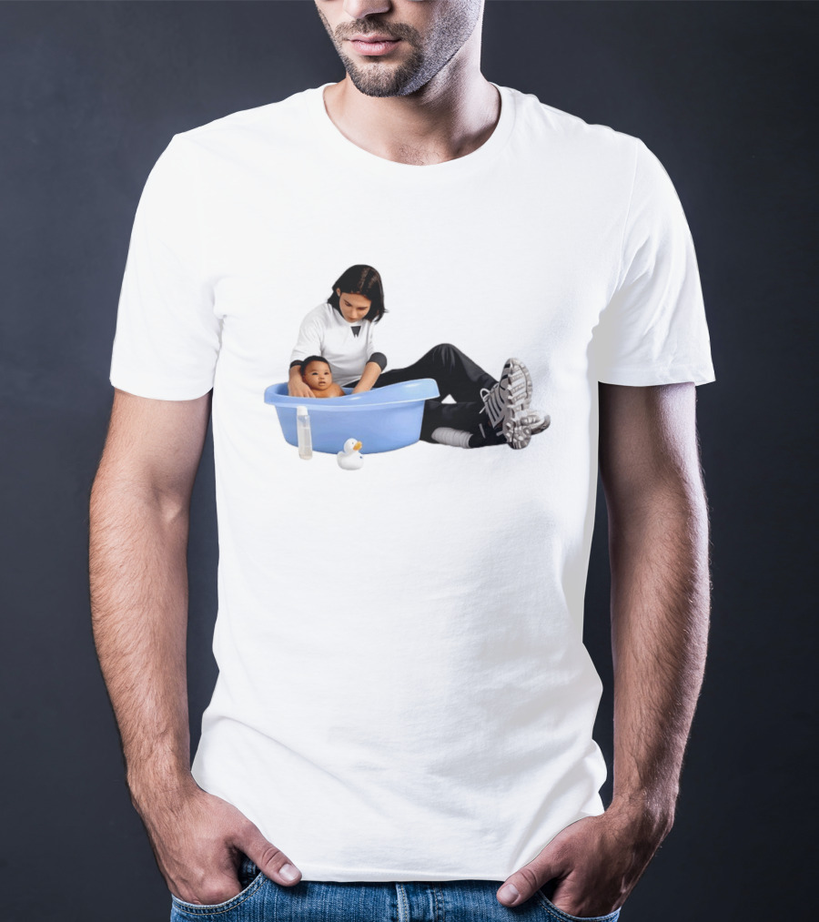 Messi Bathes Baby Lamine Yamal Soccer Icon Parenting Moment T-Shirt