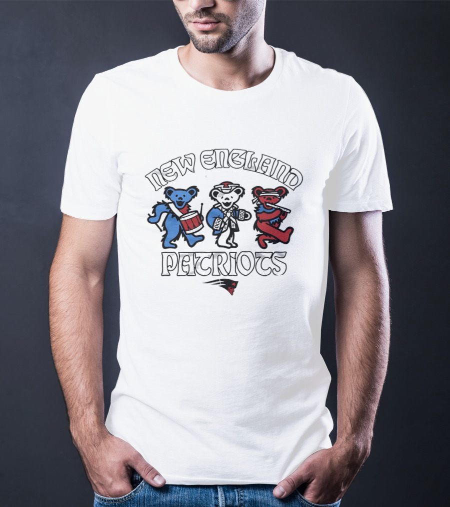 New England Patriots Grateful Dead Dancing Bears Trio T-Shirt