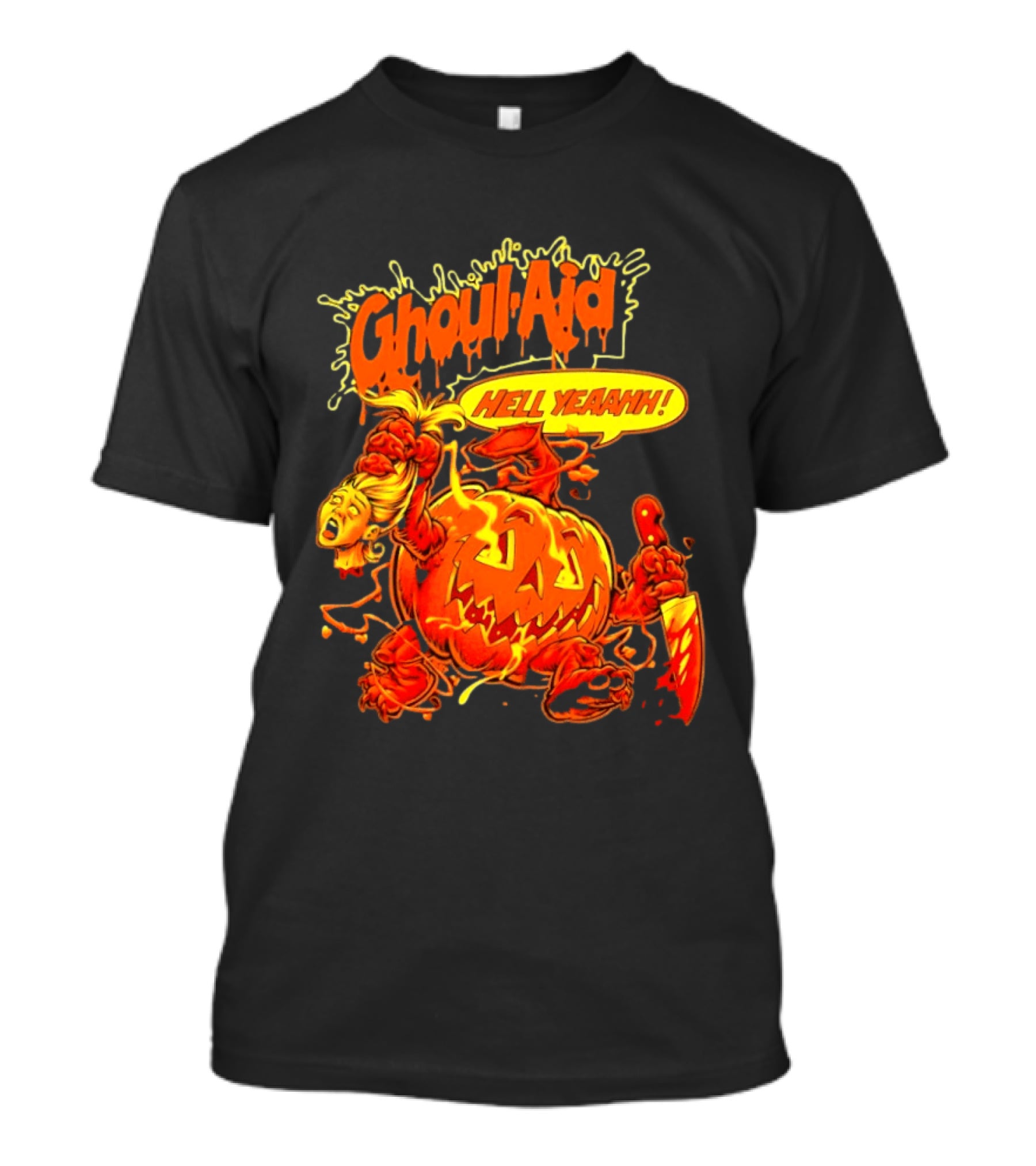 Ghoul Aid Hell Yeaahh Pumpkin Halloween Knife Monster T-Shirt