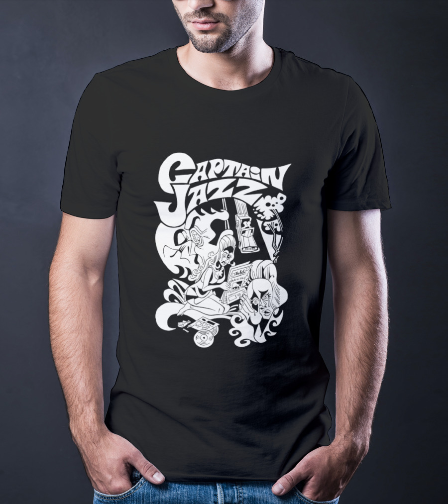Captain Jazz Comic Retro Music Vibes T-Shirt
