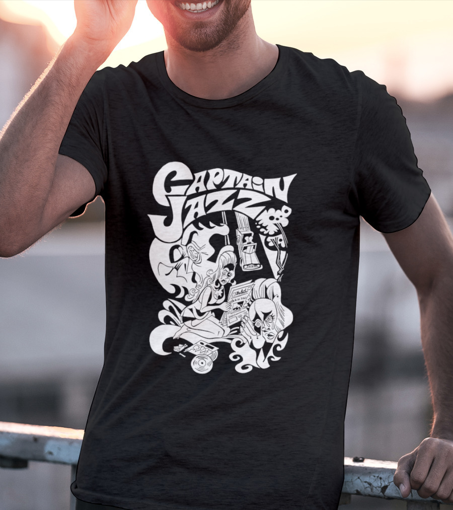 Captain Jazz Comic Retro Music Vibes T-Shirt