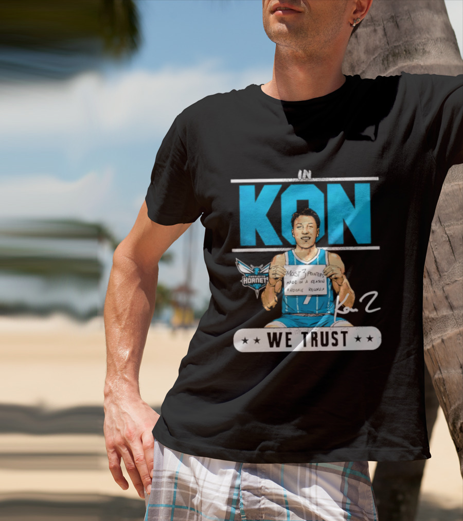 Kon Knueppel Charlotte Hornets In Kon We Trust Rookie Record Most 3 Pointers Made In A Season T-Shirt